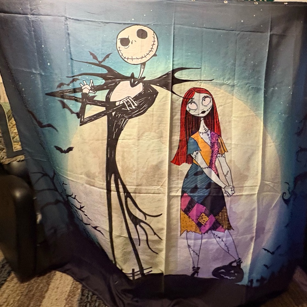 Nightmare before Christmas shower curtain and rug